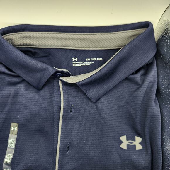 Under Armour Men's UA Tech™ Polo Midnight Navy / Graphite 3XL - New With Tags - Picture 3 of 3